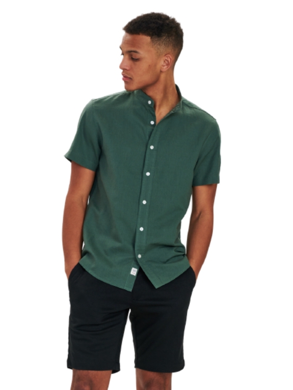 Gabba Ratter Linen SS shirt - Agave Green